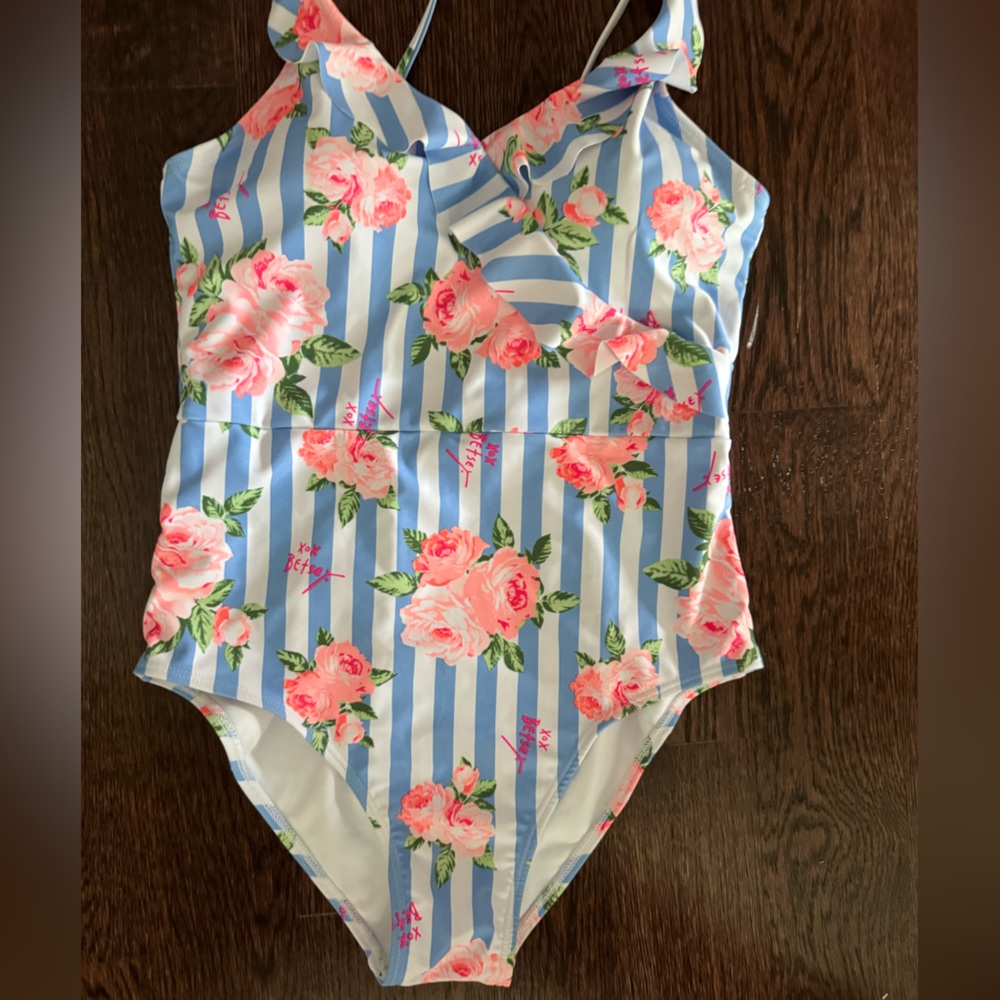 Betsey Johnson Ruffle Flower Swimsuit